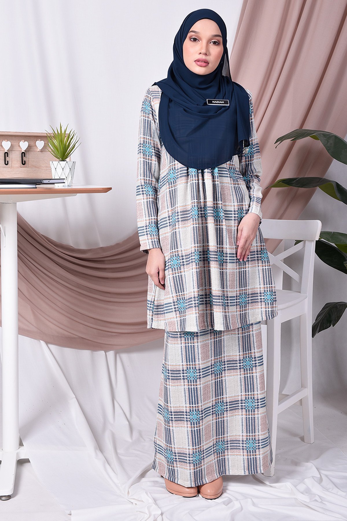 Baju Kurung Pleated Tiara - Blue