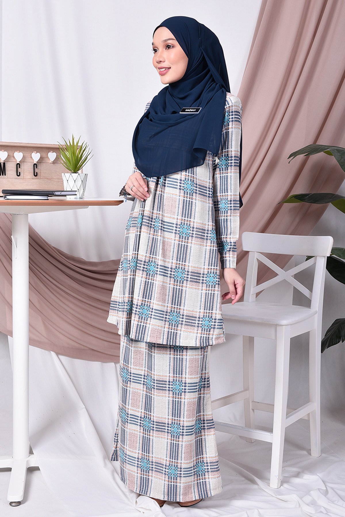 Baju Kurung Pleated Tiara - Blue
