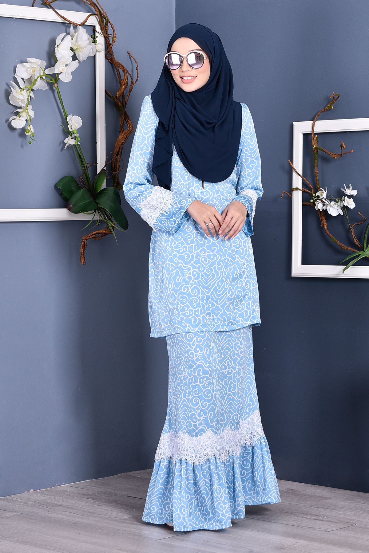 Baju Kurung Regene - Oasis Blue