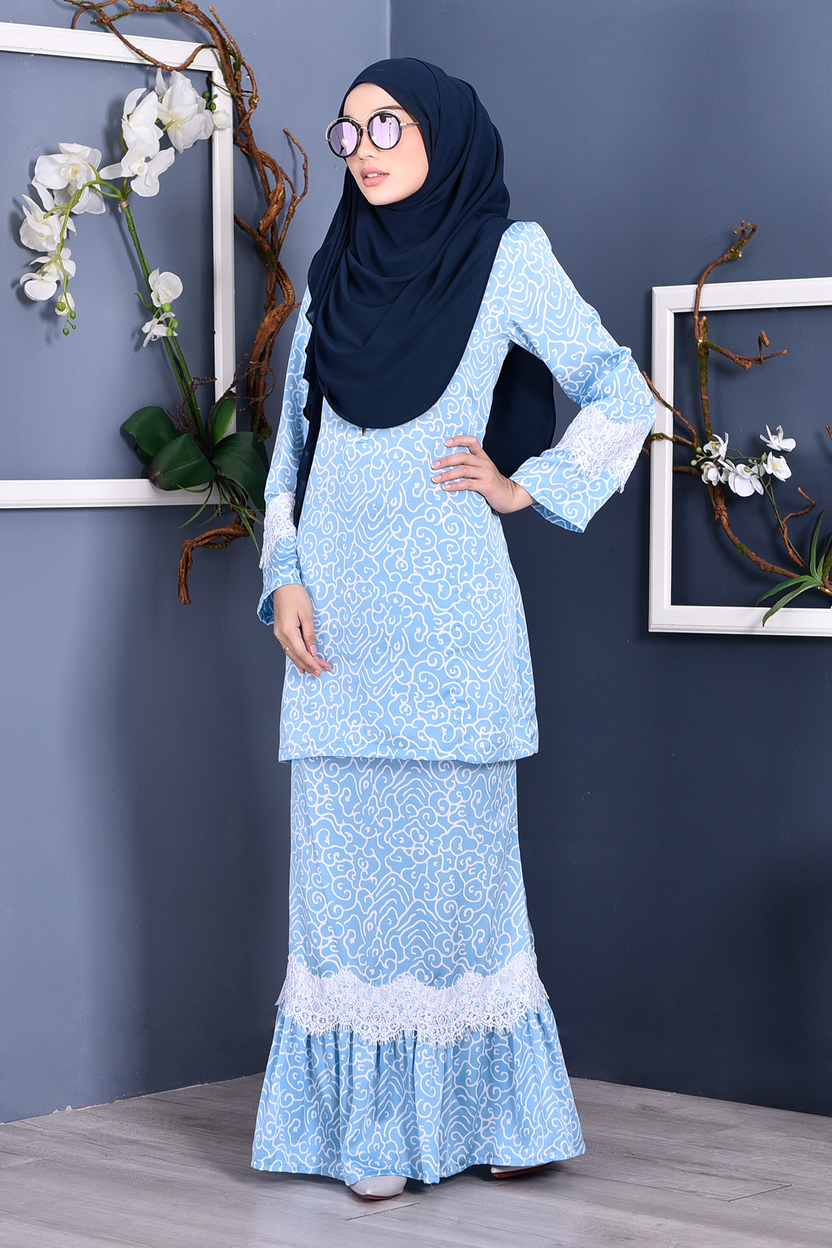 Baju Kurung Regene - Oasis Blue