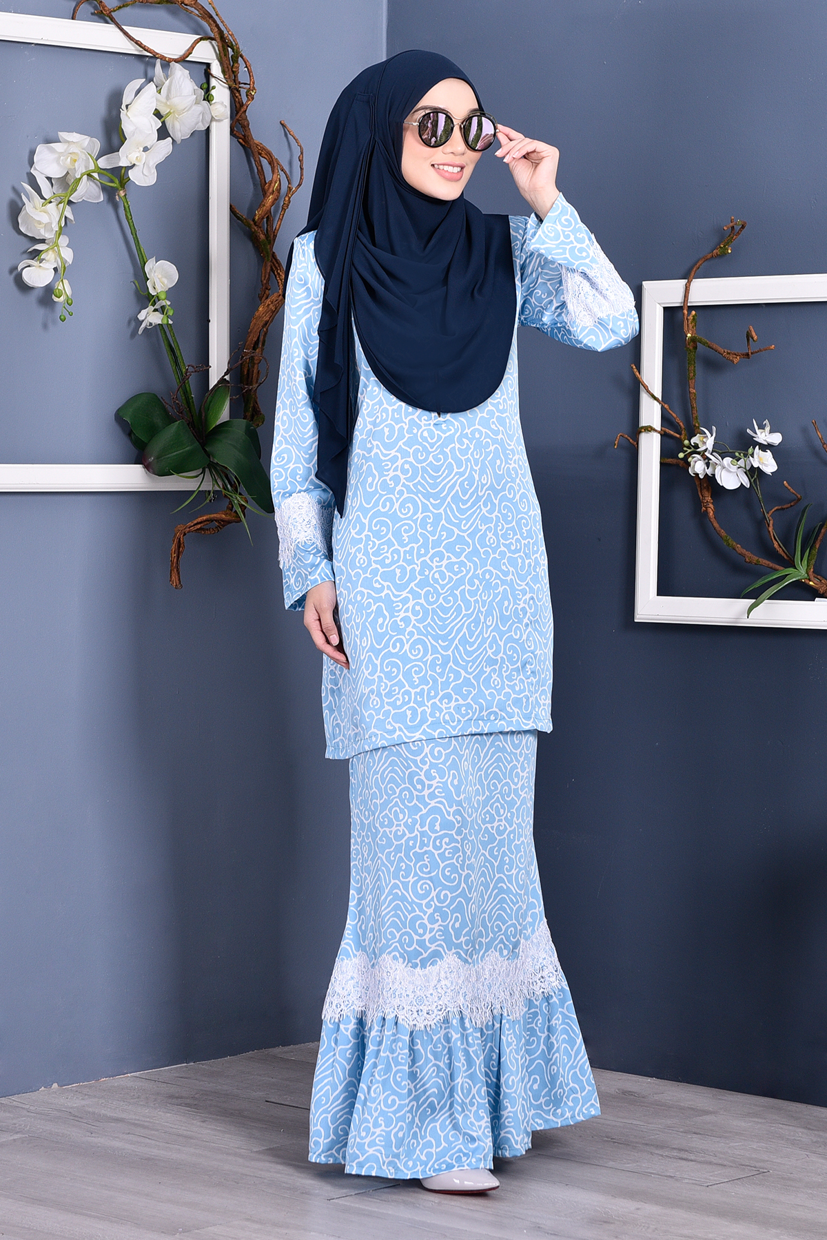 Baju Kurung Regene - Oasis Blue