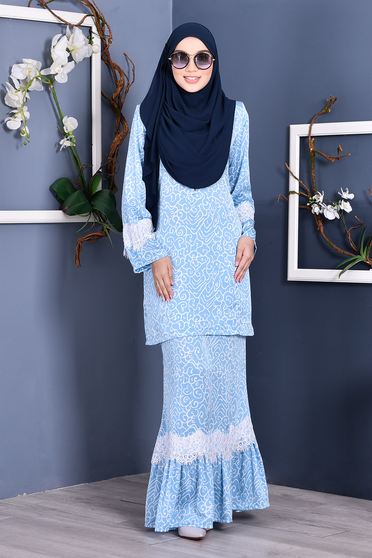 Baju Kurung Regene - Oasis Blue