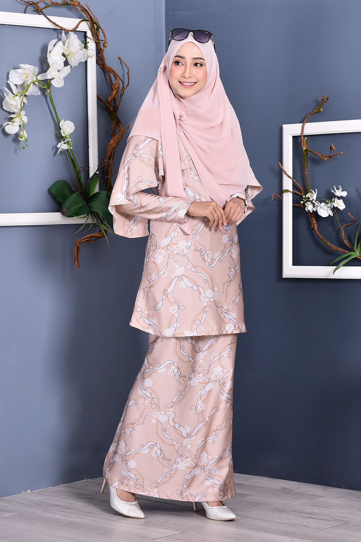 Baju Kurung Rosette - Latte Brown