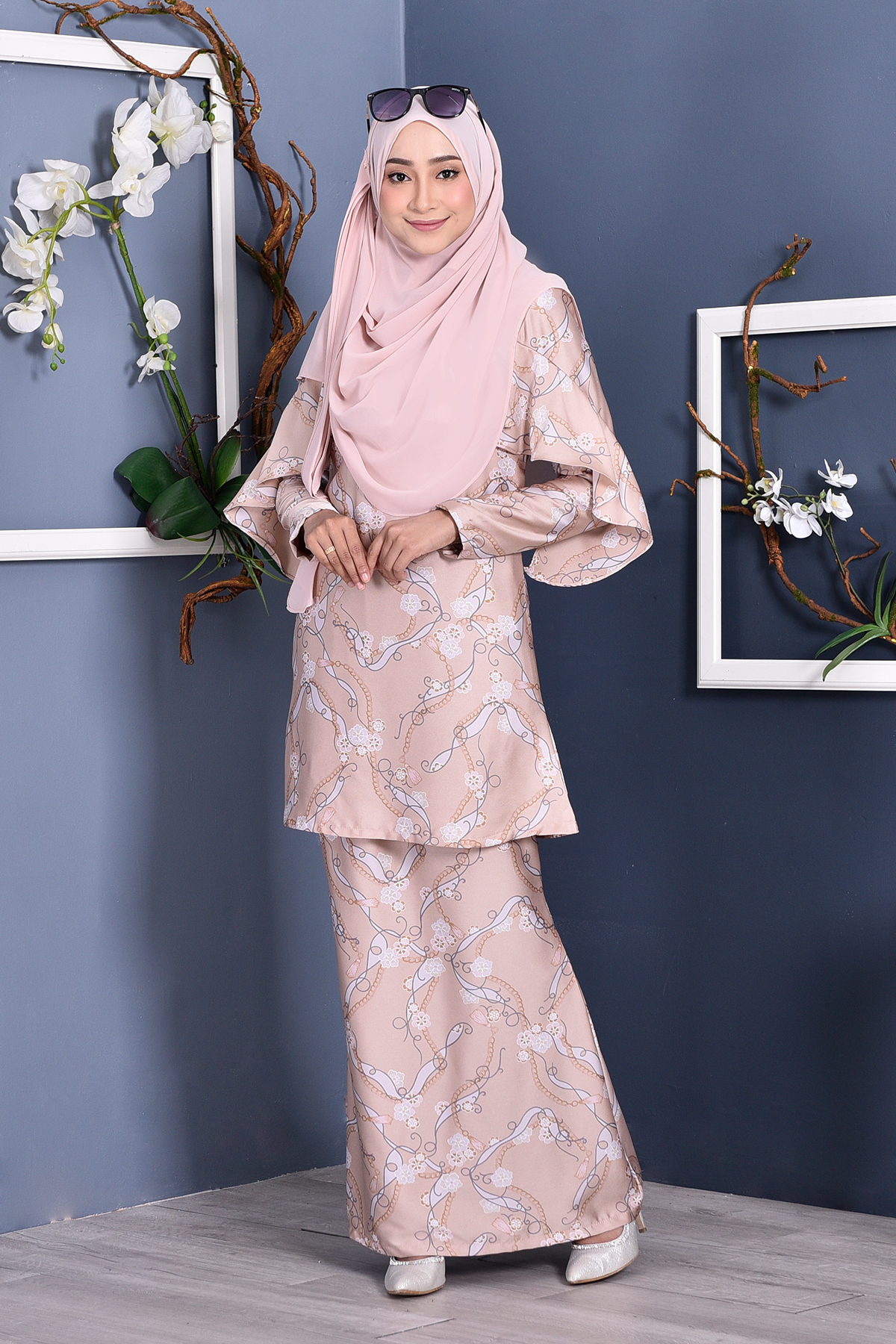 Baju Kurung Rosette - Latte Brown
