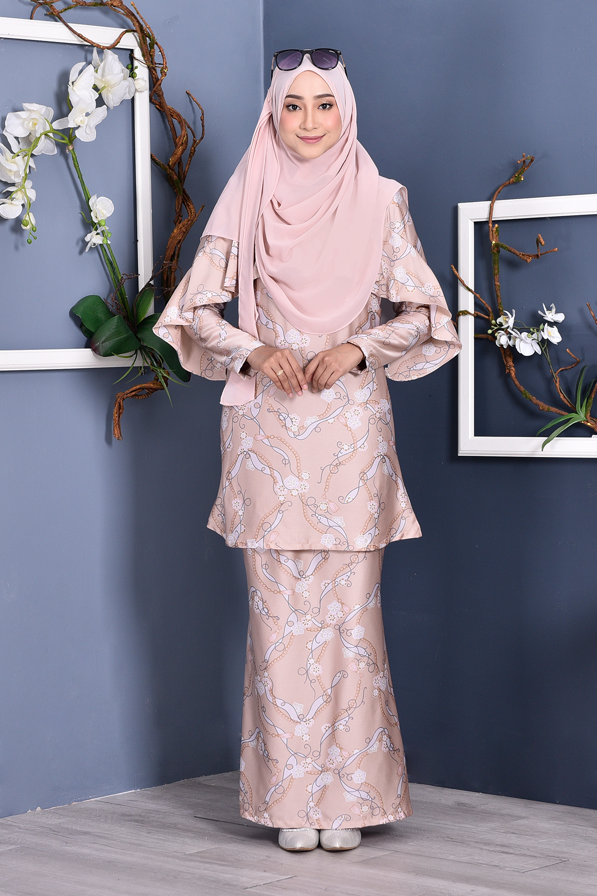 Baju Kurung Rosette - Latte Brown