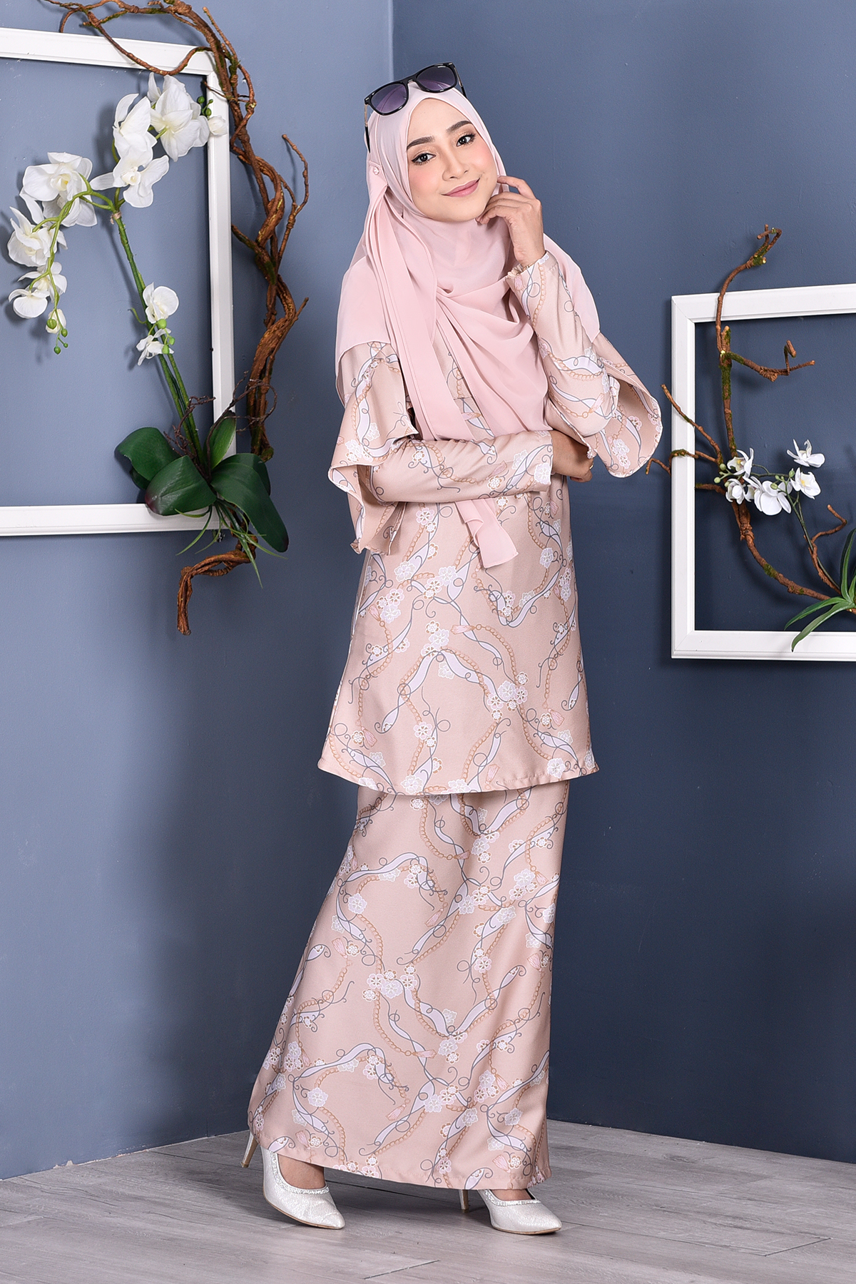Baju Kurung Rosette - Latte Brown