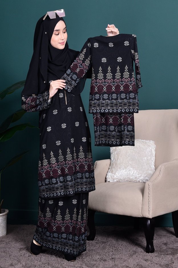 Baju Kurung Songket Amelia Kids - Black