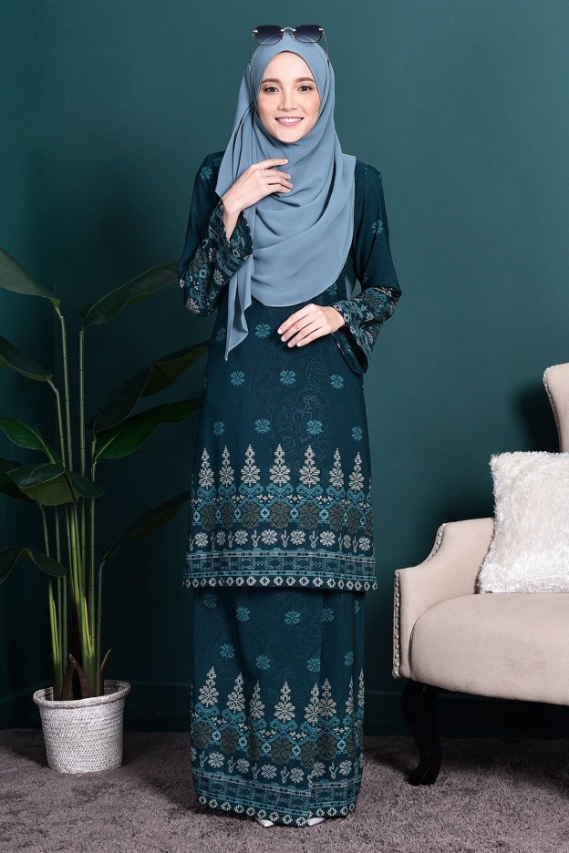 Baju Kurung Songket Amelia - Green Amor