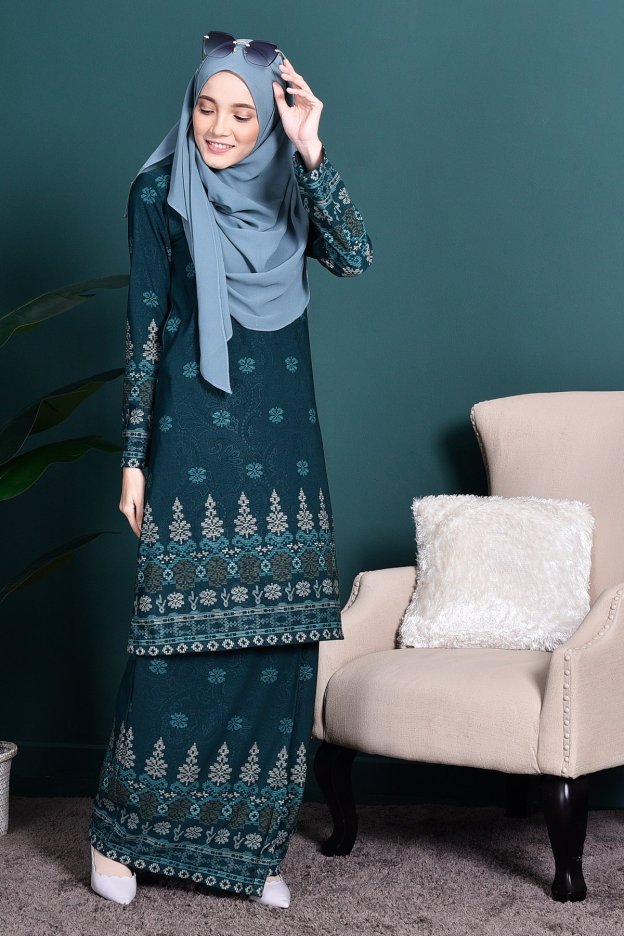Baju Kurung Songket Amelia - Green Amor