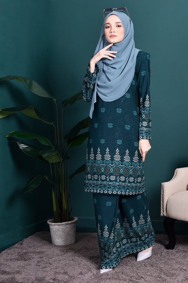 Baju Kurung Songket Amelia - Green Amor