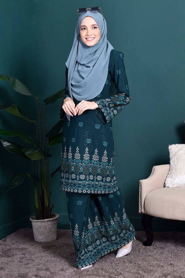 Baju Kurung Songket Amelia - Green Amor
