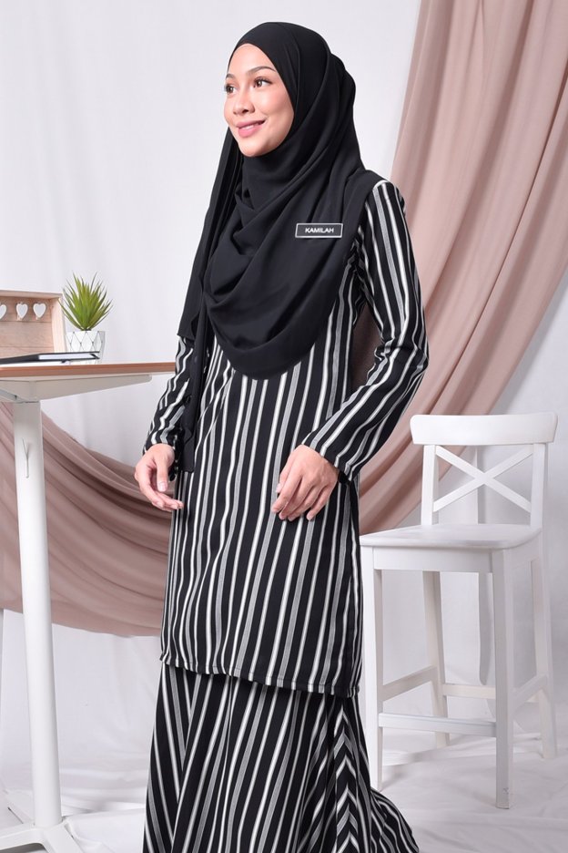 Baju Kurung Moden Monica - Black