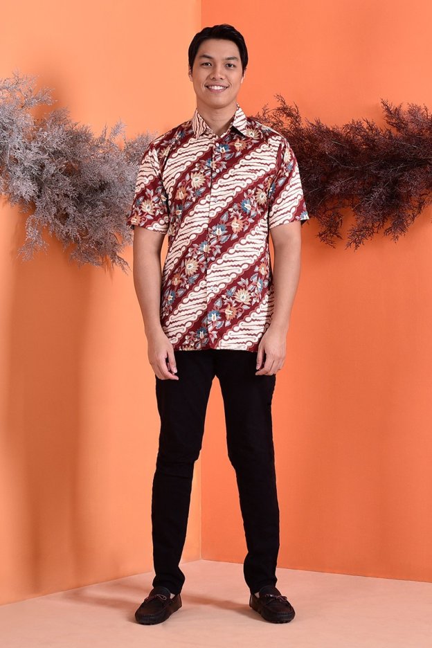 Baju Kemeja Batik Aramis - Red