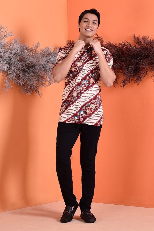 Baju Kemeja Batik Aramis - Red