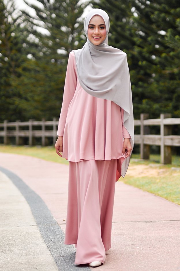 Baju Kurung Suit Hazana - Pink