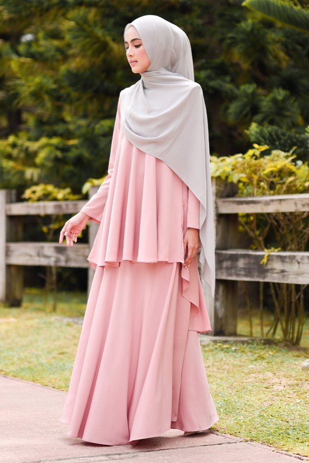 Baju Kurung Suit Hazana - Pink