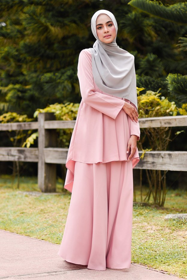 Baju Kurung Suit Hazana - Pink