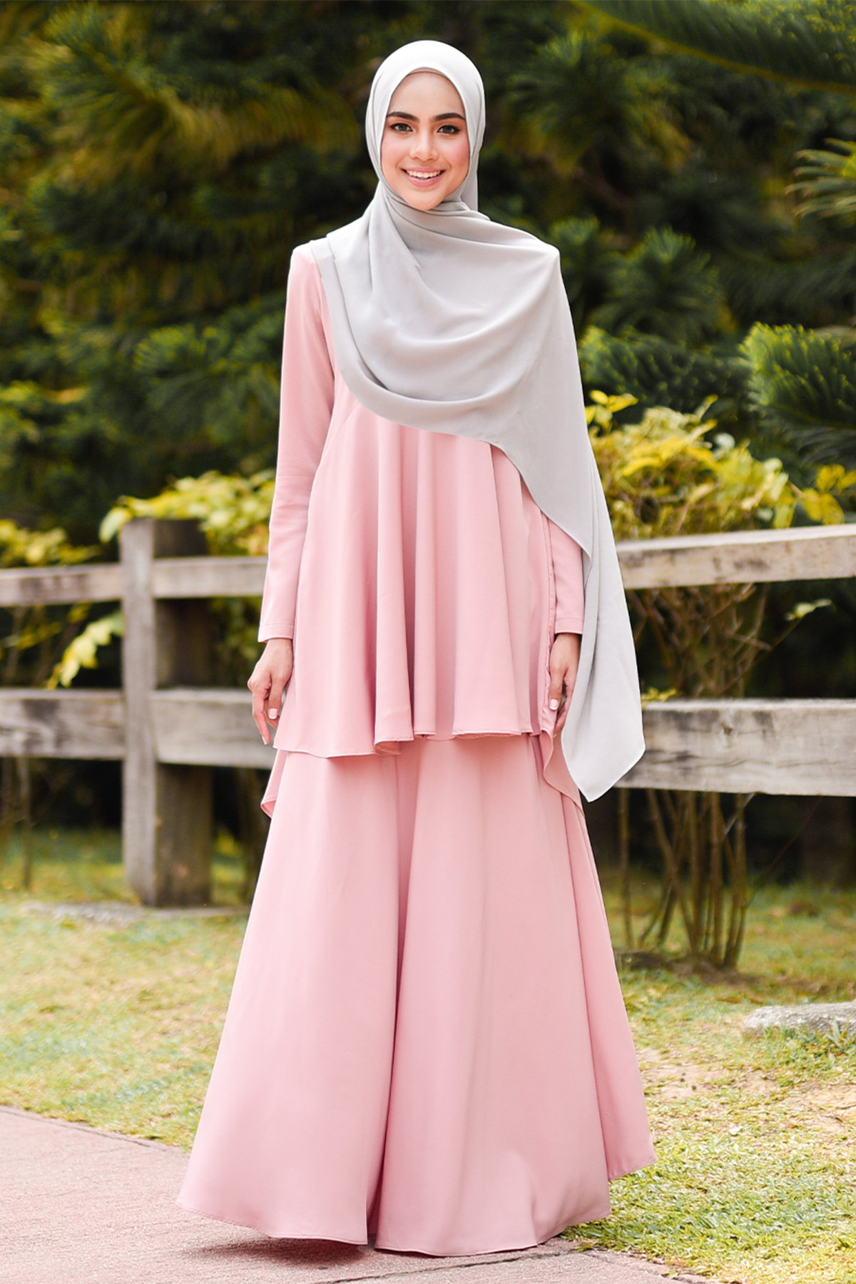Baju Kurung Suit Hazana - Pink