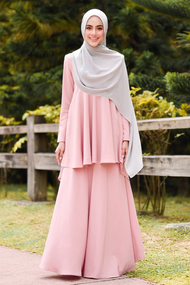 Baju Kurung Suit Hazana - Pink