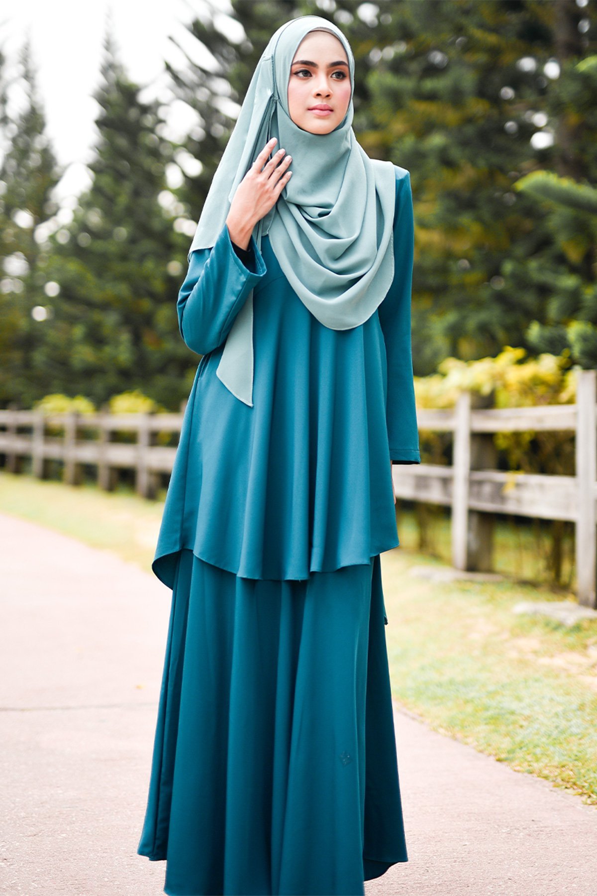Baju Kurung Suit Hazana - Green