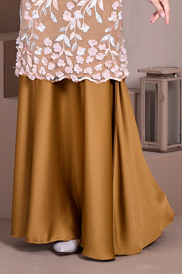 Baju Kurung Lace 3D Diana - Honey Gold