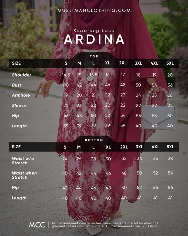 Baju Kebarung Lace Ardina