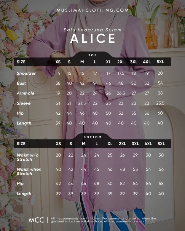 Baju Kebarung Sulam Alice