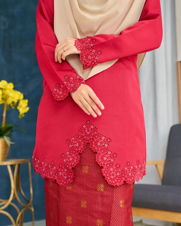 Baju Kebarung Songket Lasercut Harisa