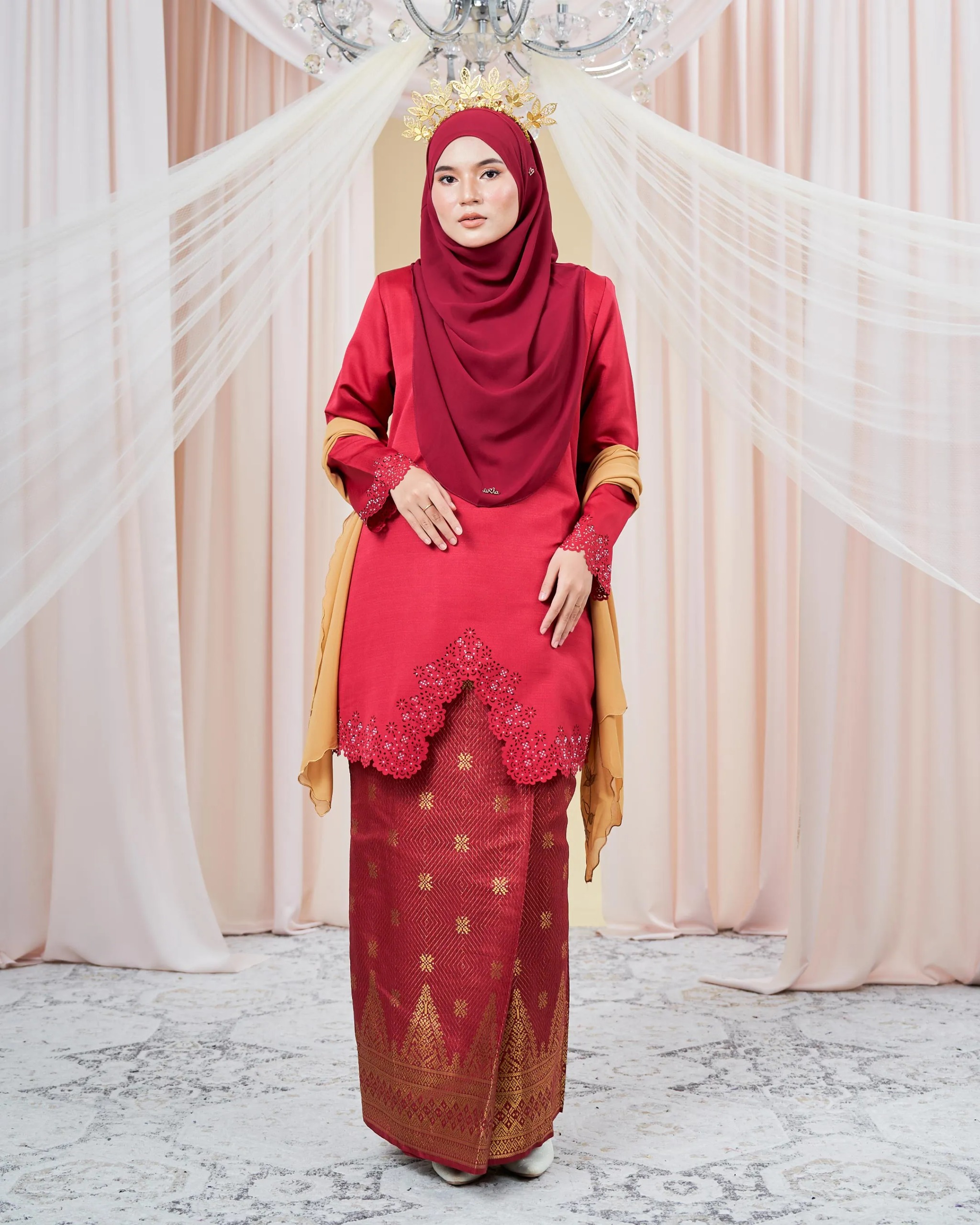 Baju Kebarung Songket Lasercut Harisa