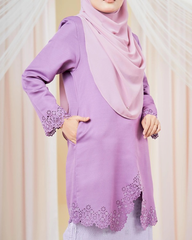 Baju Kebarung Songket Lasercut Harisa