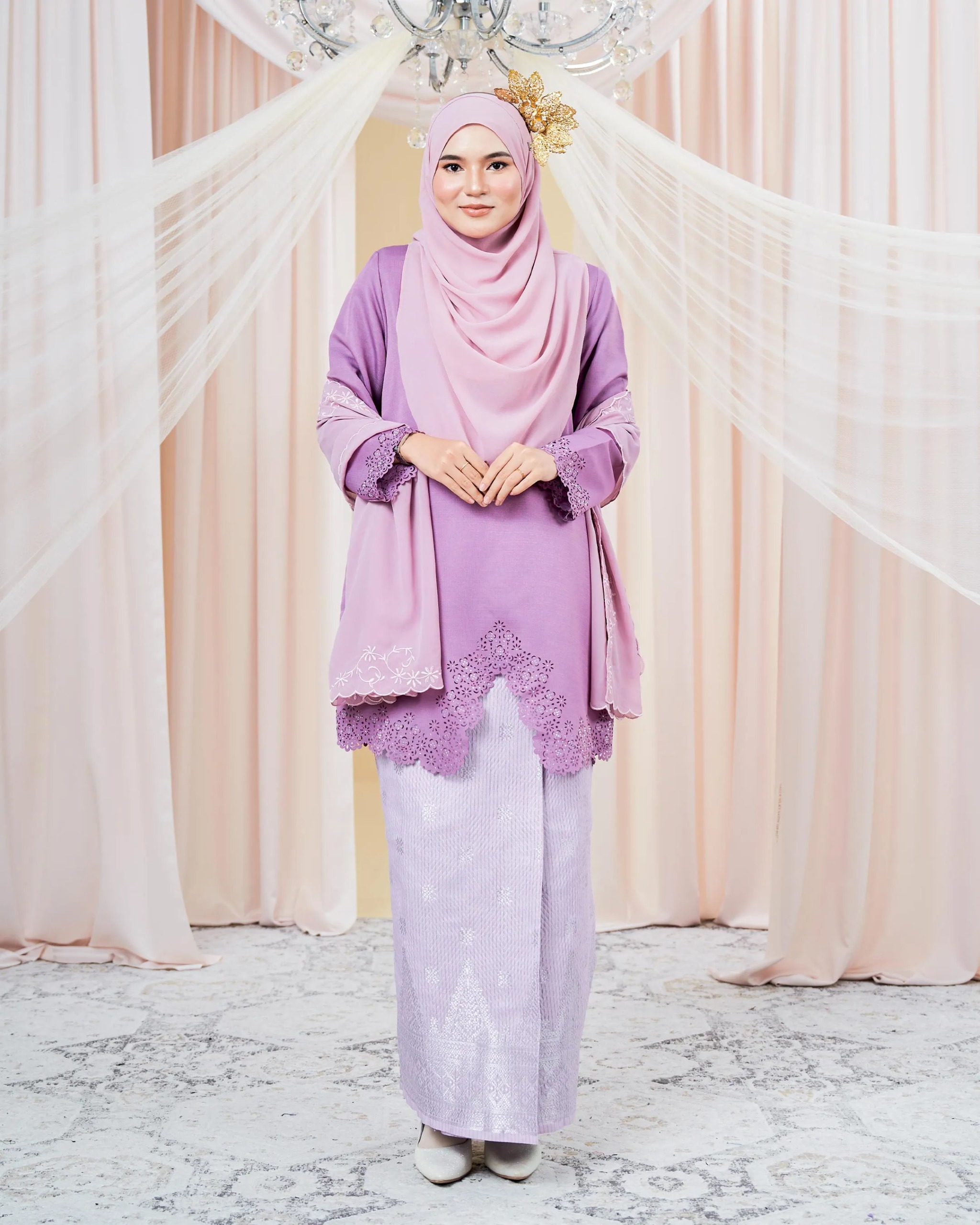 Baju Kebarung Songket Lasercut Harisa