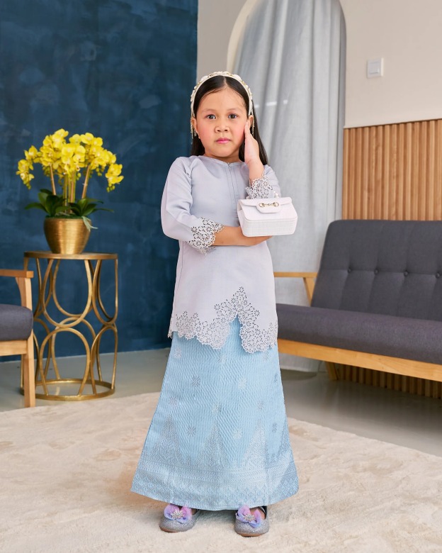 Baju Kebarung Songket Lasercut Harisa Kids