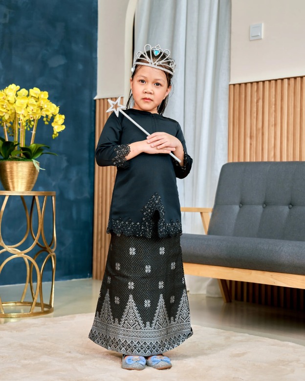 Baju Kebarung Songket Lasercut Harisa Kids