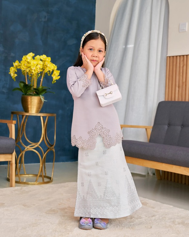 Baju Kebarung Songket Lasercut Harisa Kids
