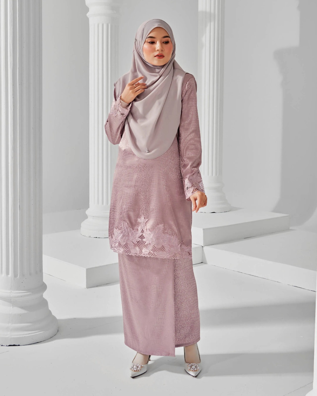 Baju Kurung Jacquard Sulam Airis
