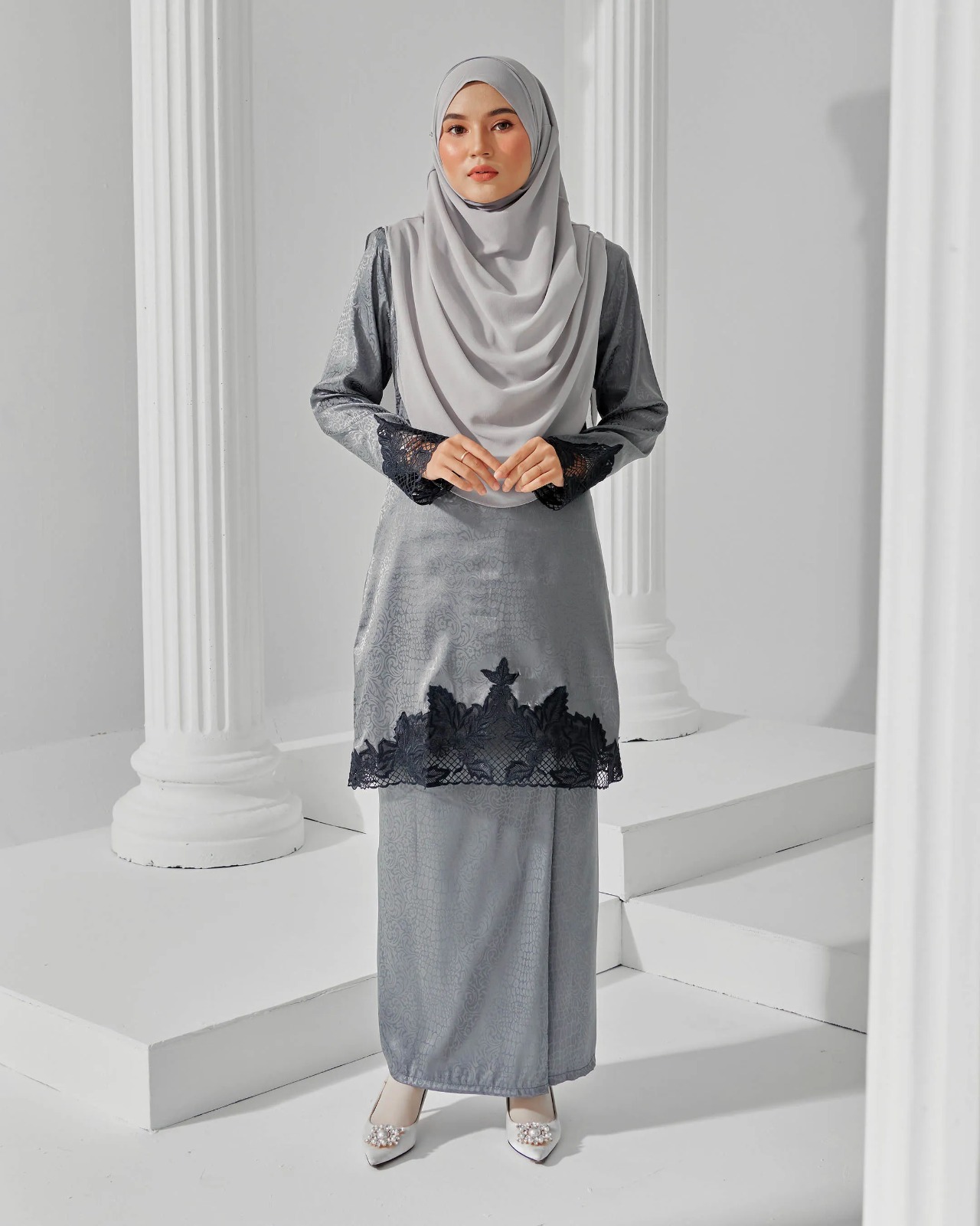 Baju Kurung Jacquard Sulam Airis