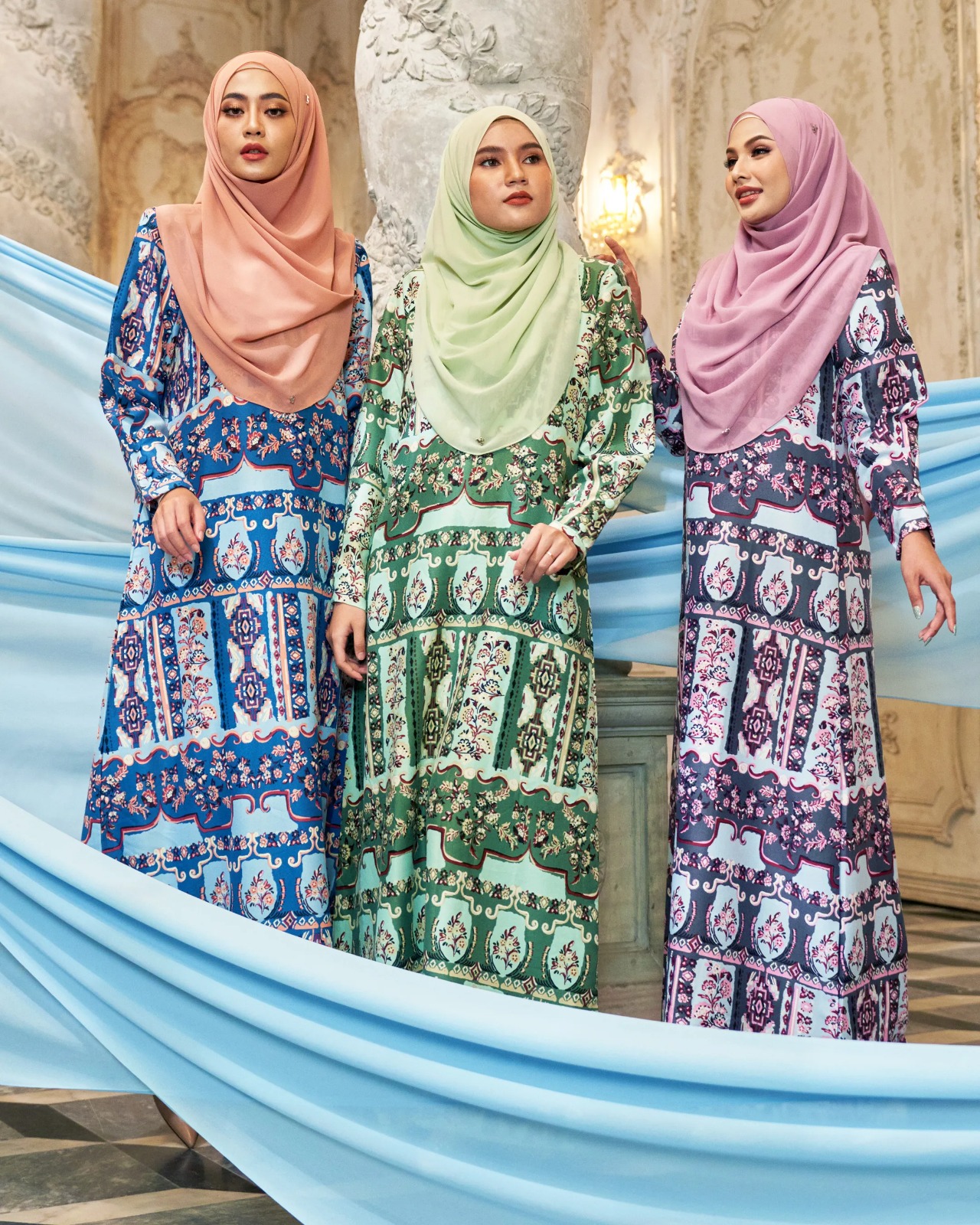Abaya Button Printed Veivie Series
