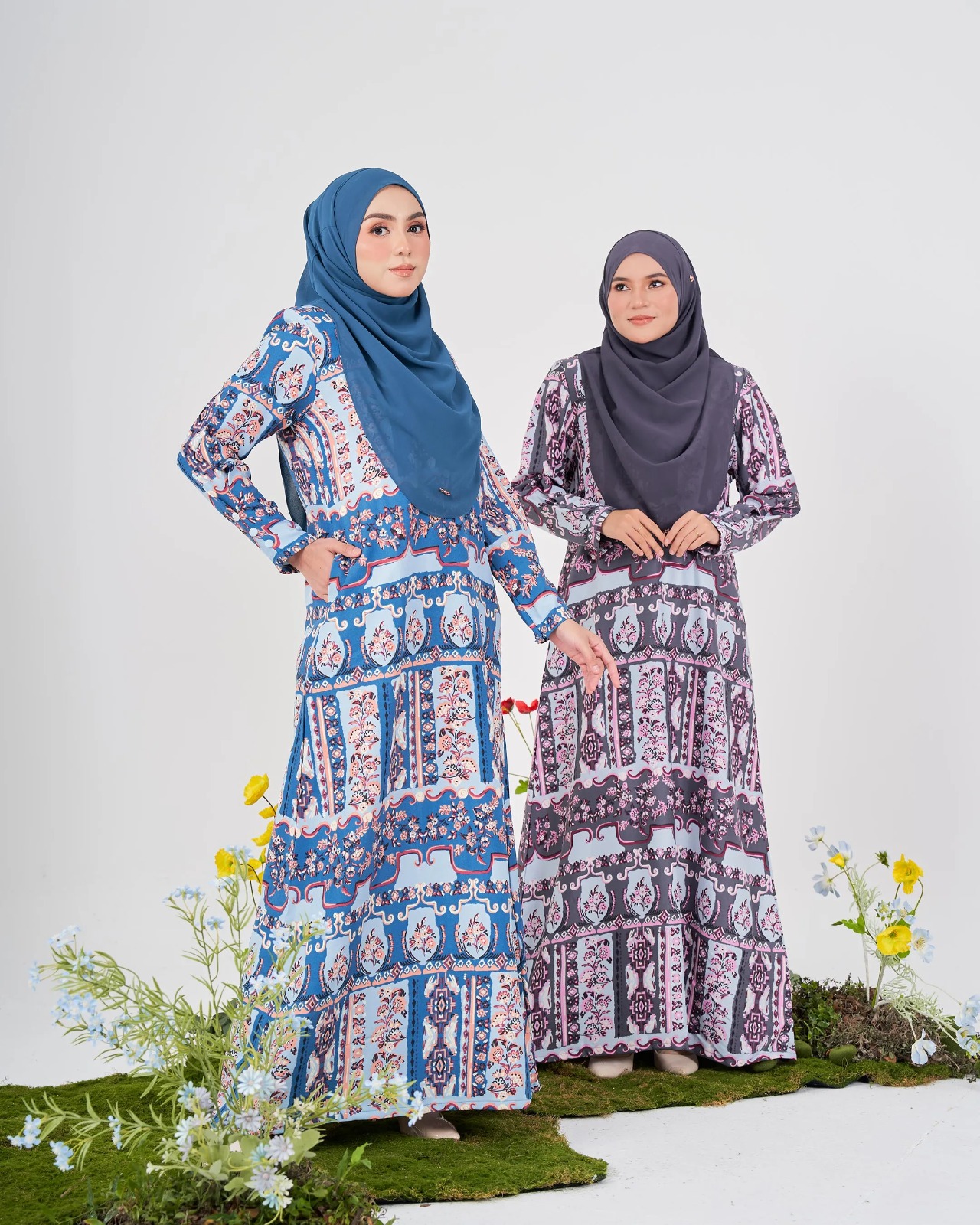 Abaya Button Printed Veivie Series