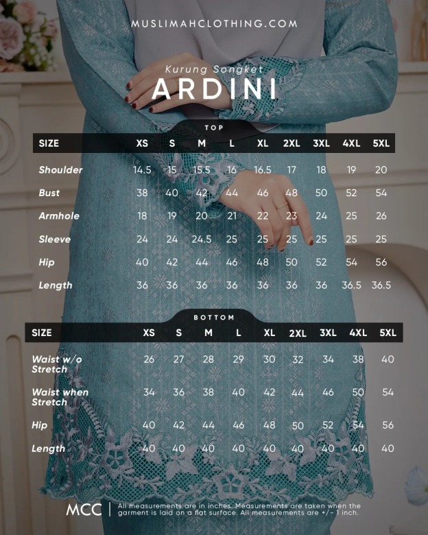 Baju Kurung Moden Sulam Songket Ardini Adresia 