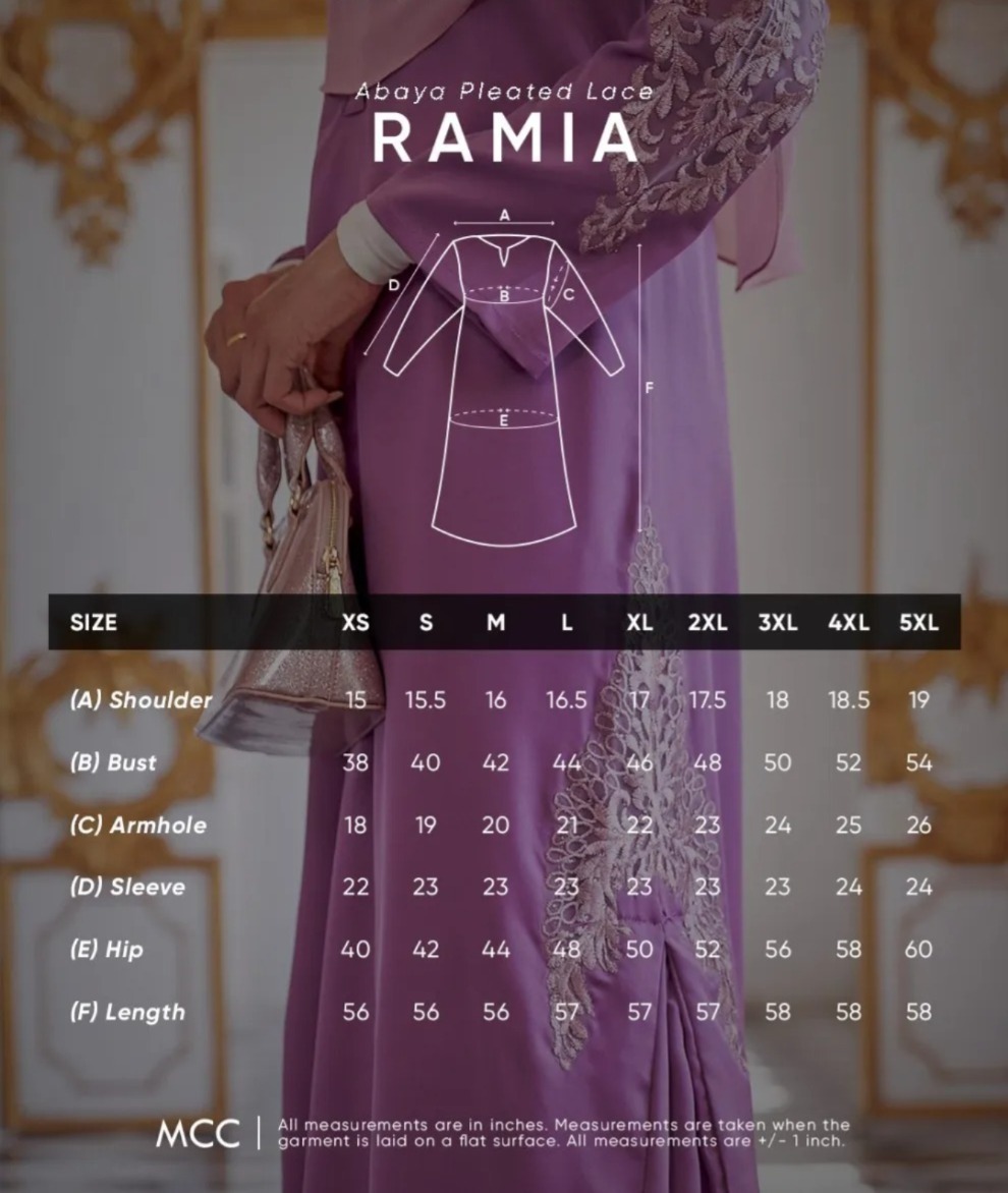 Abaya Lace Pleated Ramia