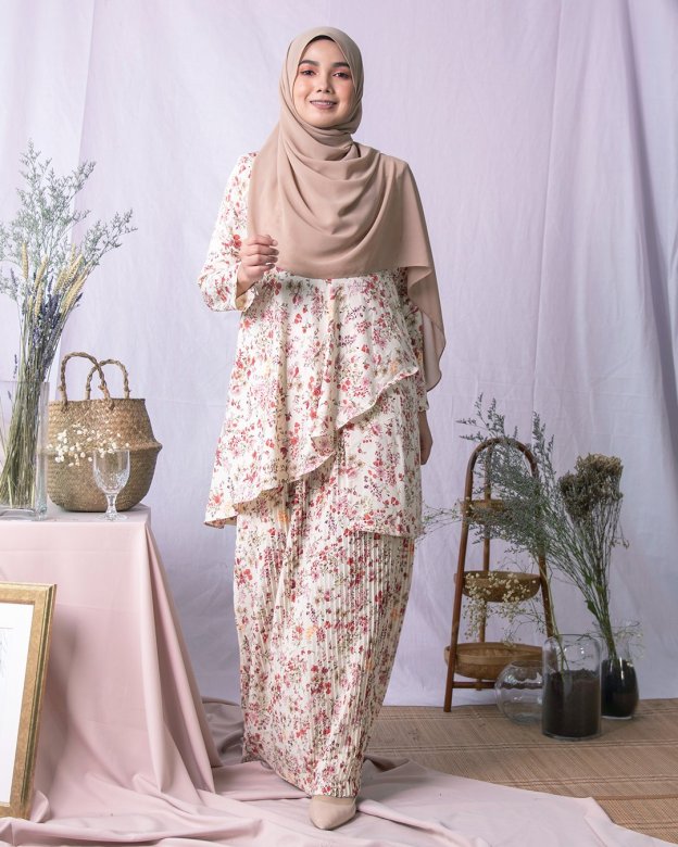Baju Kurung Pleated Adita - Yellow