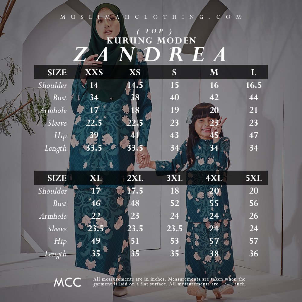 Baju Kurung Moden Zandrea - Frosty Mint
