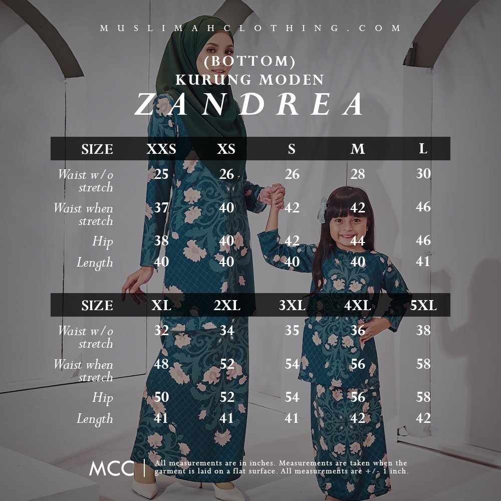 Baju Kurung Moden Zandrea - Frosty Mint