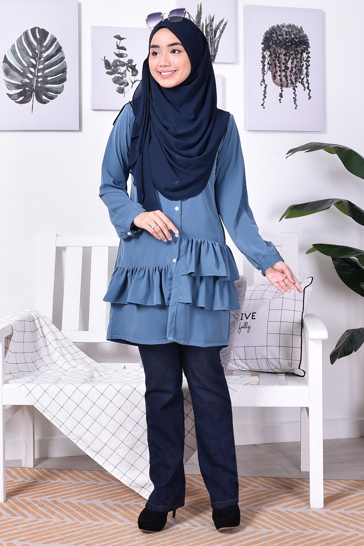 Blouse Farha II - Airforce Blue