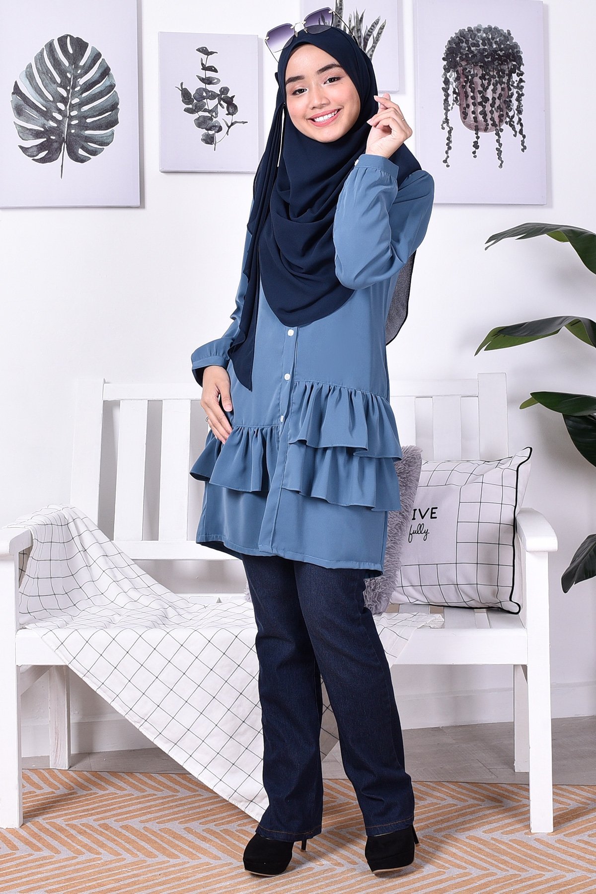 Blouse Farha II - Airforce Blue