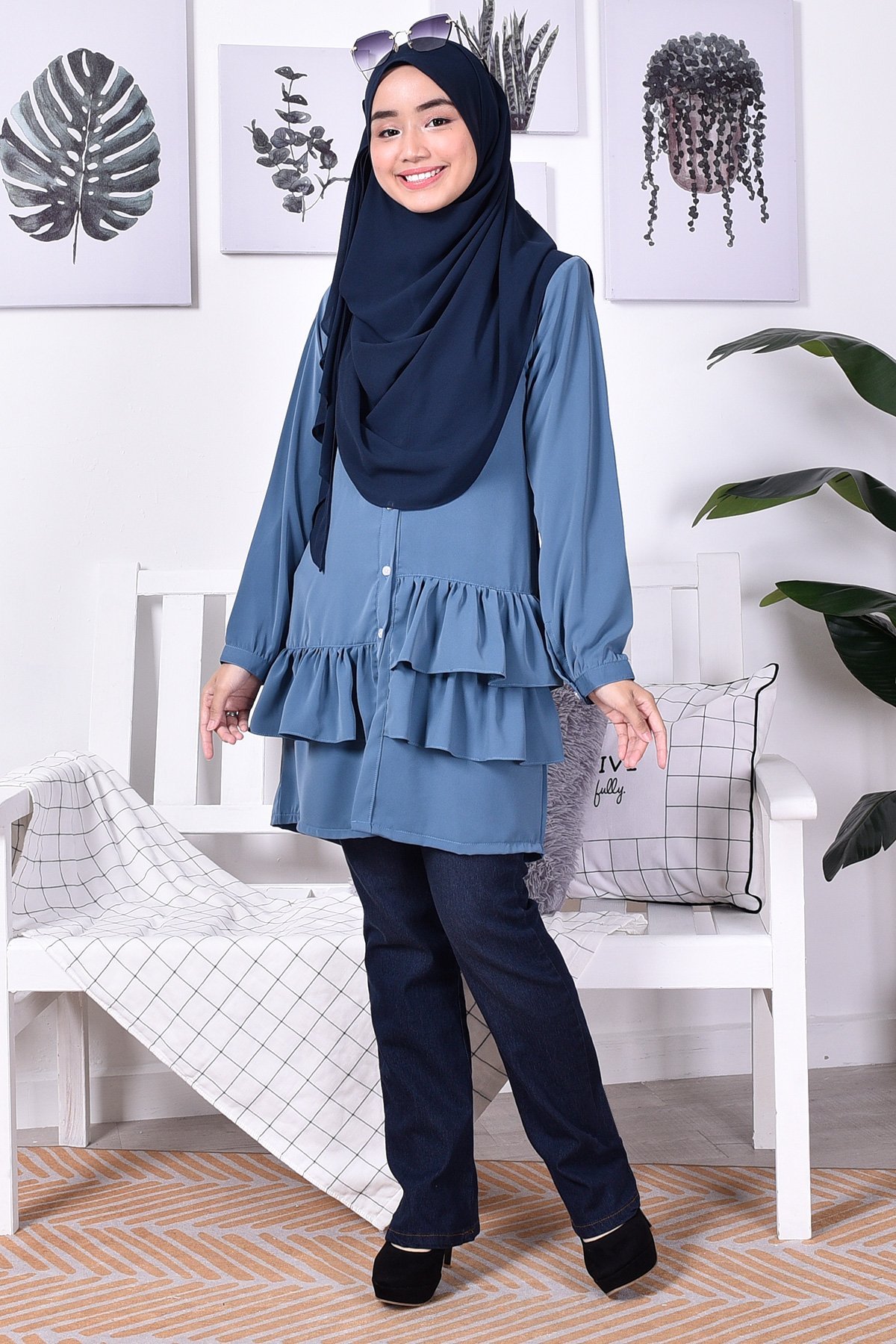Blouse Farha II - Airforce Blue