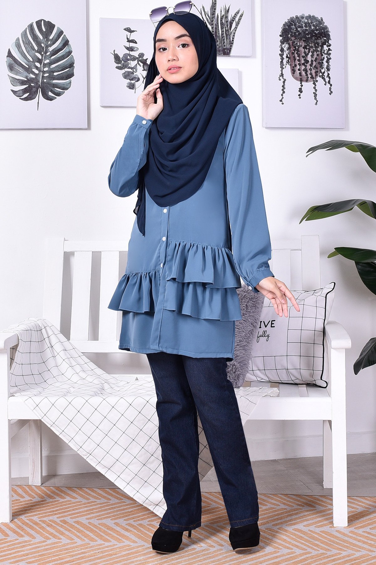 Blouse Farha II - Airforce Blue