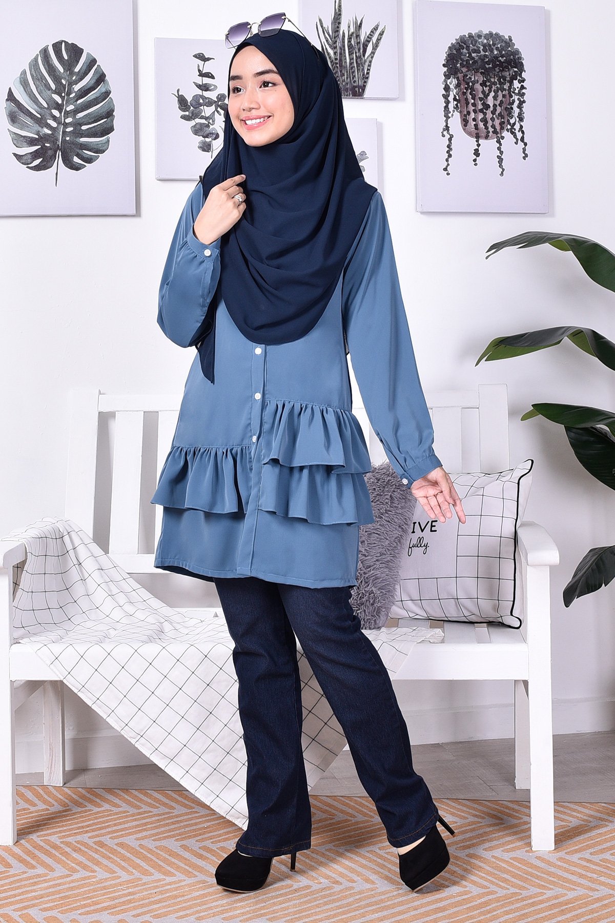 Blouse Farha II - Airforce Blue