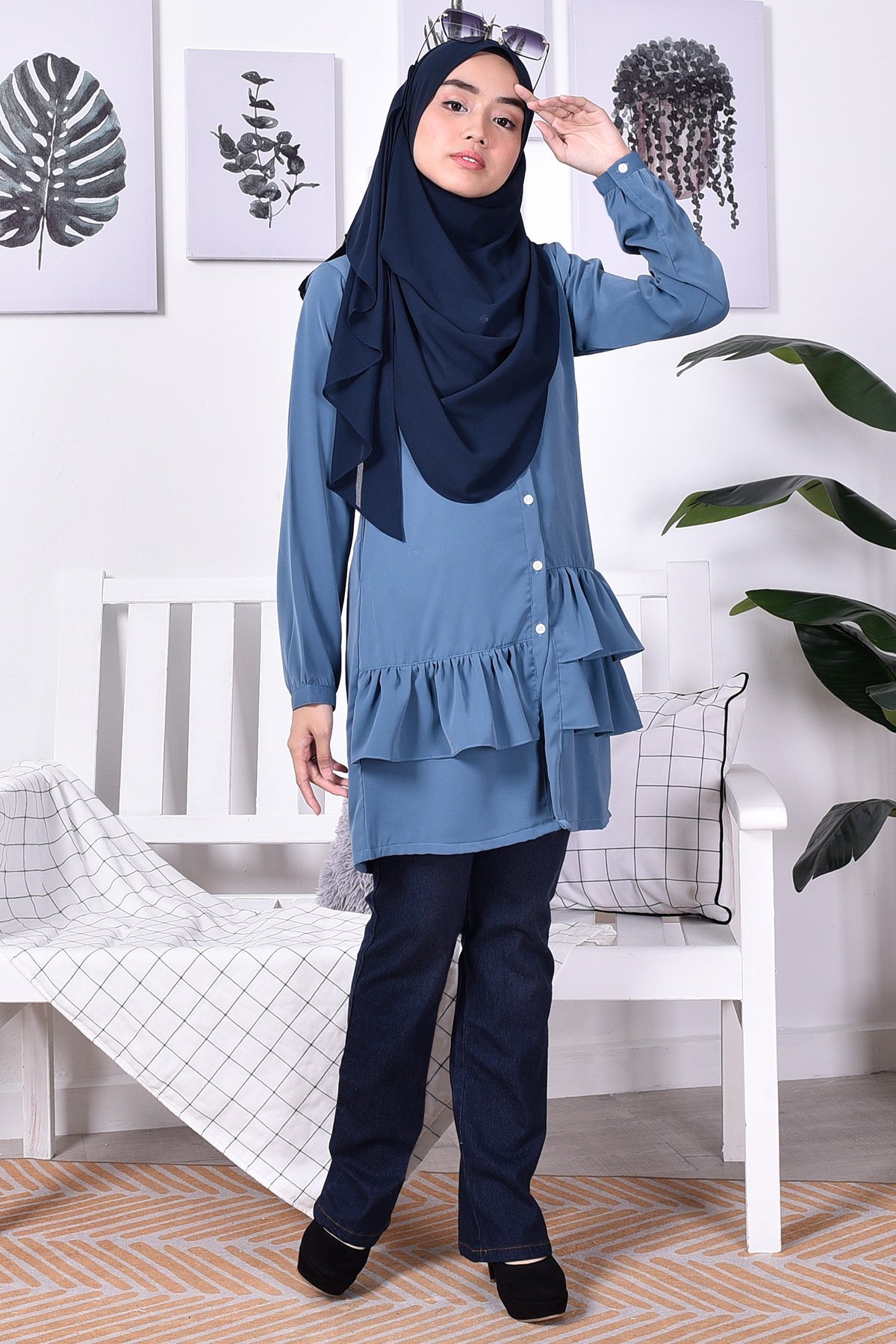 Blouse Farha II - Airforce Blue