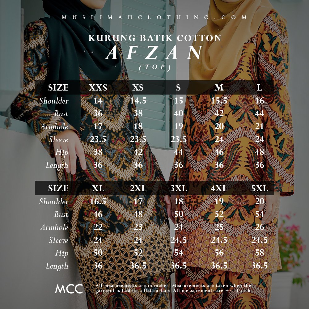 Baju Kurung Batik Cotton Afzan - Mustard Gold
